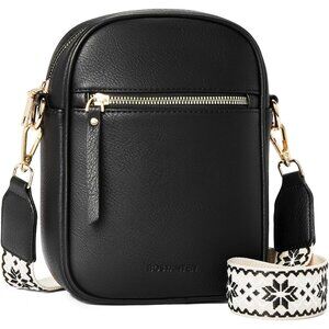 Small Crossbody Bags for Women Designer Zip Cell Phone Shoulder Handbag Black